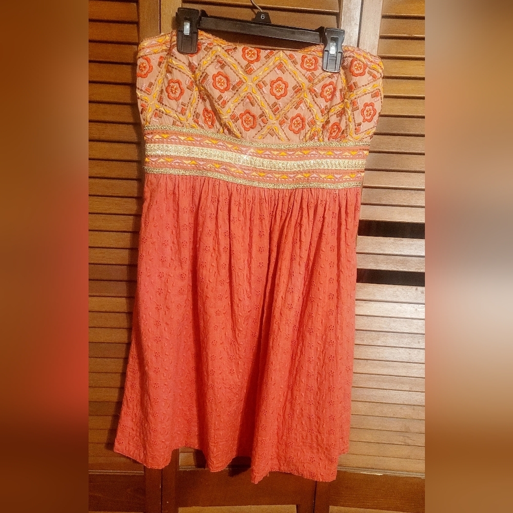 American Rag Orange Smocked Top - Picture 2 of 10